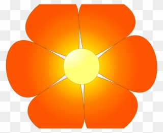 Orange Hawaiian Flower Clipart Clip Art Library - Flower With Petals Clipart - Png Download