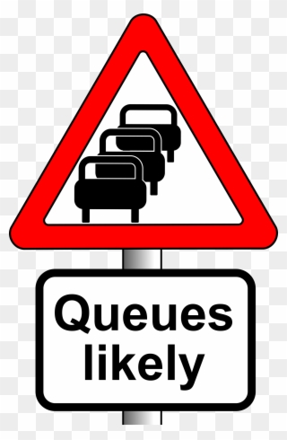 Predictable Performance - Queues Likely Road Sign Clipart