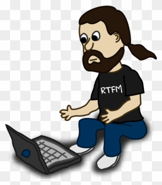Person At Computer Cartoon - Man On Laptop Cartoon Clipart