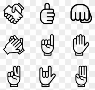 Gesture Hands Lineal - Thumb Up Icon Line Clipart