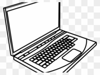 Laptop Computer Clipart - Laptop In Black And White - Png Download