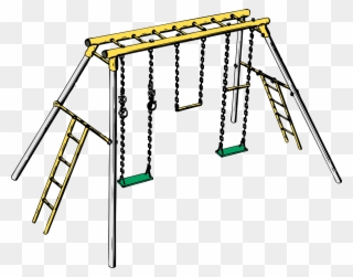 Swing Jungle Gym Playground Child Outdoor Playset - Swingset Clipart - Png Download
