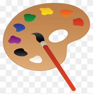 Paint Brush Clip Art Free - Paint Palette Clipart - Png Download