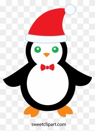 Christmas Penguin Free Clipart For Our Users - Penguin With A Christmas Hat - Png Download
