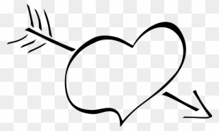 Heart Arrow Love - Cupid Heart Black And White Clipart