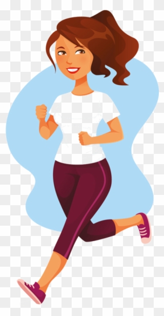 Fitness Clipart Fit Man - Woman Running Png Illustration Transparent Png