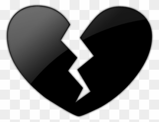 Black Heart Clipart Emoji Black Heart Broken Png Plant - Color Black Broken Heart Transparent Png