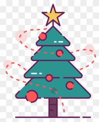 Decorated Christmas Tree Clip Art - Christmas Tree Presents Png Transparent Png