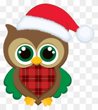 Christmas Owl Clip Art - Christmas Owl Clipart - Png Download