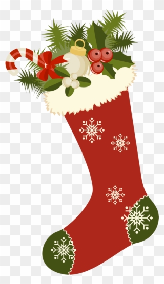Pin By Mariana Buga On Eschize - Vintage Christmas Stocking Clipart - Png Download