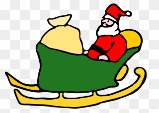 Santa In His Sleigh Clipart, Vector Clip Art Online, - Clip Art Cartoon Christmas Sleighs - Png Download