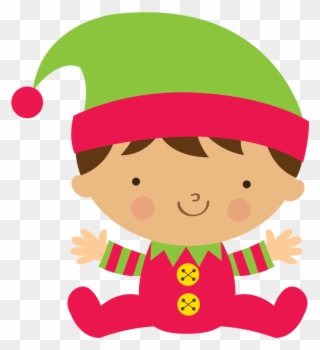 Christmas Vinyl, Christmas Store, Christmas Clipart, - Cartoon Christmas Elf Baby - Png Download