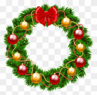 Christmas Wreath Png Clipart Image - Wreath Christmas Clip Art Transparent Png