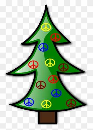 Tree Christmas 8 Xmas Peace Symbol Sign Christmas Clip - Christmas Peace Symbol - Png Download