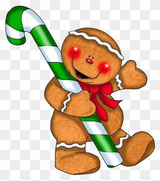 Christmas Gingerbread Man At Getdrawings Com Free - Gingerbread Man Holding A Candy Cane Clipart