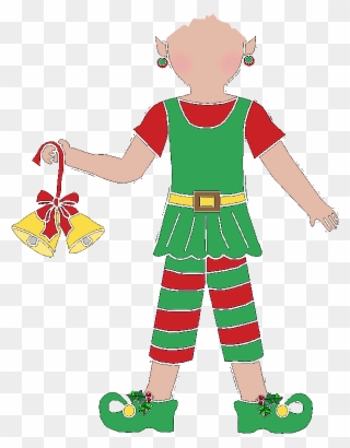 Christmas Elf Girl Fill In The Blank Thank You Note - Printing Clipart