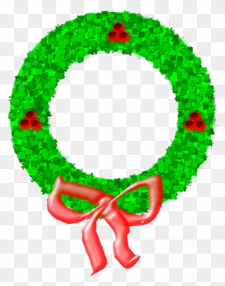 Christmas Wreath Free Vector - Christmas Wreath Clip Art - Png Download