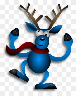 Free - Merry Christmas Happy Reindeer Mug Clipart
