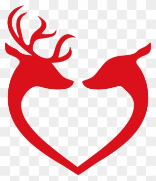 Reindeer Clipart Couple - Deer Head Silhouette - Png Download