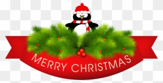 Merry Christmas Decor With Penguin Png Clipart Imageu200b - Christmas Decorations Merry Christmas Transparent Png