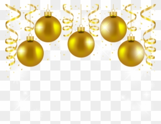 Download Gold Christmas Balls Png Clipart Christmas - Gold Christmas Ornaments Png Transparent Png