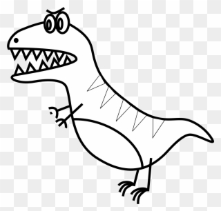 Simple Line Drawings Of Animals - T Rex Clip Art - Png Download