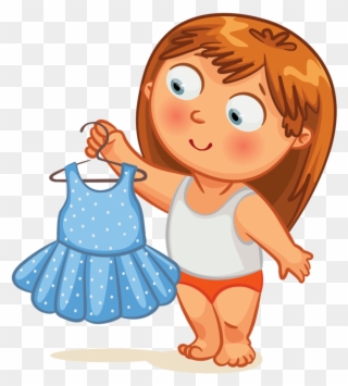 Clip Art Kid Getting Dressed Clock Time - Get Dressed Clipart Free - Png Download