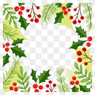 Christmas Holly Border Png Christmas Corner Border - Feliz Natal Fundo Clipart