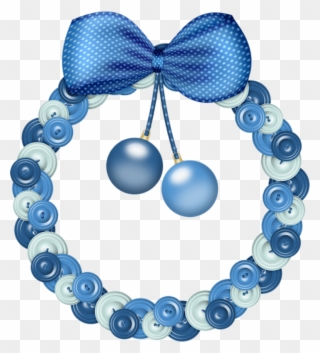 Christmas Blue Wreath Clip Art Christmas Graphics, - Blue Christmas Wreath Clip Art - Png Download