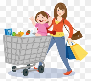 Mom Grocery Shopping Clipart Shopping Grocery Store - Mom Grocery Shopping Clipart - Png Download
