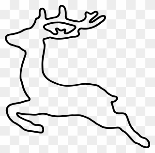 Reindeer Christmas Santa Claus Silhouette - Deer Outline Clipart