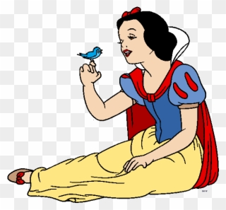 Dwarf Clipart Border - Disney Snow White With Bird - Png Download