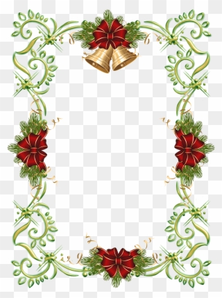Christmas Gold Photo With - Christmas Frames Jingle Bells Clipart