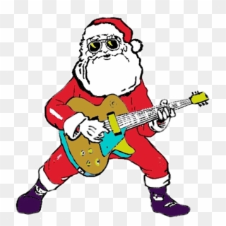 Christmas Music Png Graphic Black And White Stock - Rock Santa Clipart