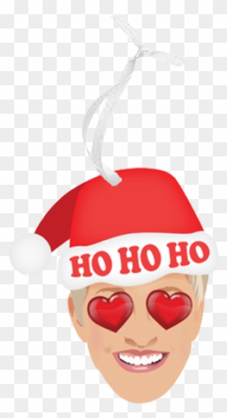 Ellen Shop Holiday Ornament - Ellen Degeneres Christmas Mascot Emoji Clipart