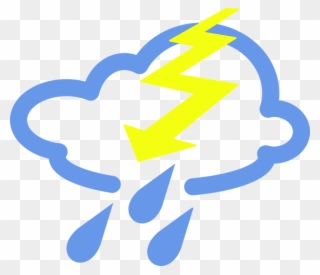 Free Vector Thunder Storms Weather Symbol Clip Art - Weather Symbols Thunderstorm - Png Download