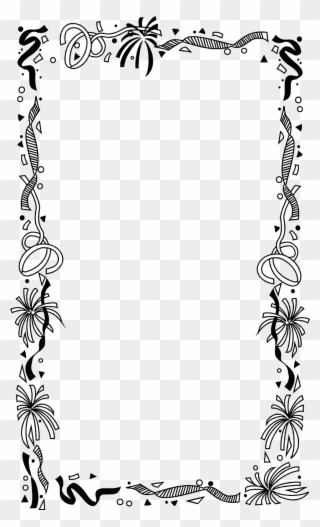 Borders And Frames Picture Frames Drawing Clip Art - Black And White Birthday Border - Png Download