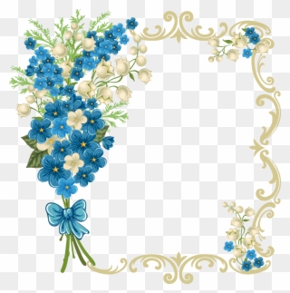 Flowers Borders Clipart Blue - Beautiful Borders For Projects - Png Download
