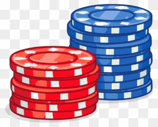 Poker Chips Clipart - Red And Blue Poker Chips - Png Download