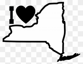 State Of New York Clipart - New York City State Outline - Png Download