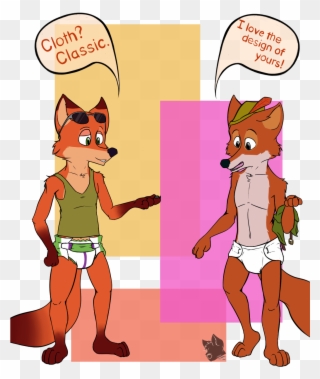 Foxes And Diaper Fashion - Nick Wilde In Diapers Clipart