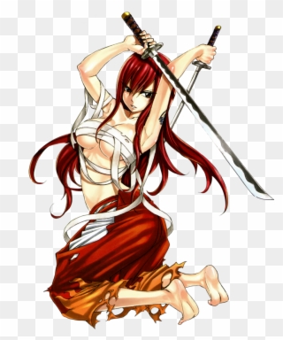 Fairy Tail Erza Scarlet Png By Bloomsama-d6e5av3 - Fairy Tail Erza Two Swords Clipart