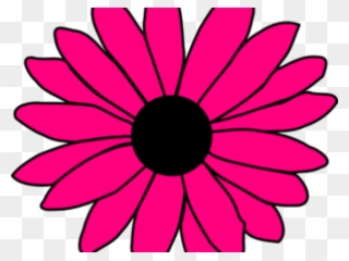 Pink Clipart Sunflower - Daisy Flower Clipart Black And White - Png Download