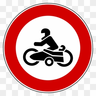 Open - Road Sign Red Circle With Motorbike Clipart