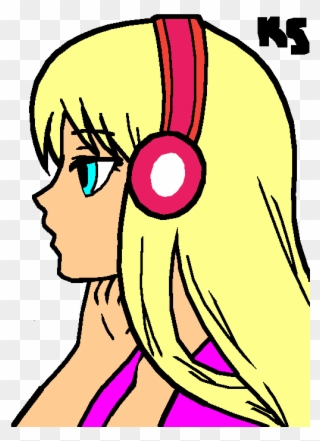 She Has Blue Eyes - Anime Girl Head Base With Hair Clipart