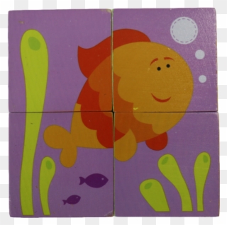 Sea Creatures Cube Puzzle - Child Art Clipart