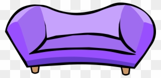 Purple Couch - Png - Club Penguin Couch Clipart
