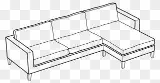 Shoreditch Sofa & Chaise, Right - Couch Clipart