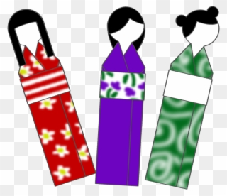 Japanese Doll Bookmarks - Printable Japan Paper Dolls Clipart