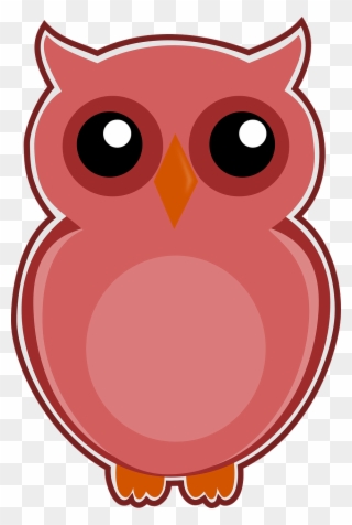 Owl Pink Bird - รูป นก ฮูก สีชมพู Clipart